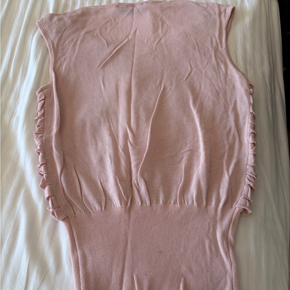 See By Chloe Dusty Rose Ruffle Knit Tank - Picture 2 of 2